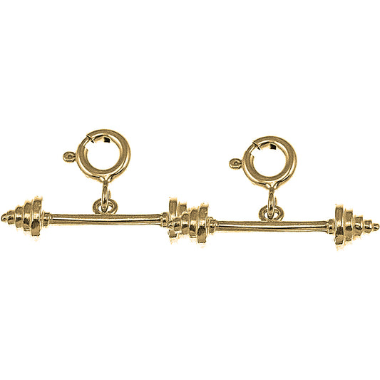 Yellow Gold-plated Silver 9mm 3D Barbell Earrings