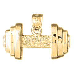 Yellow Gold-plated Silver Dumbell Pendant