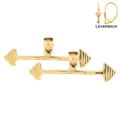 Sterling Silver 11mm Barbell Earrings (White or Yellow Gold Plated)