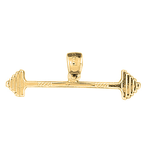 Yellow Gold-plated Silver Barbell Pendant