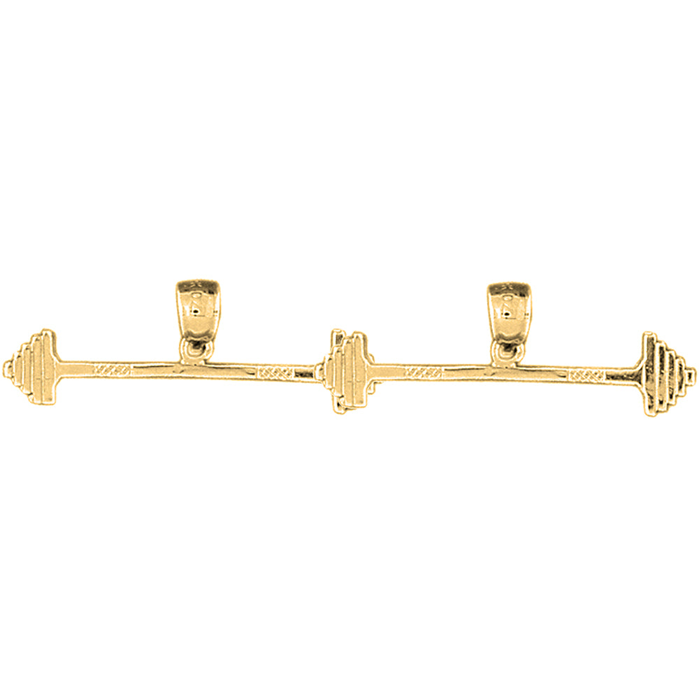 Yellow Gold-plated Silver 11mm Barbell Earrings