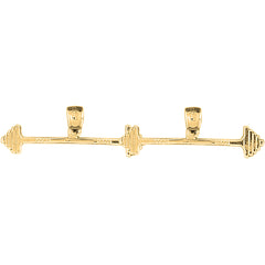 14K or 18K Gold 11mm Barbell Earrings