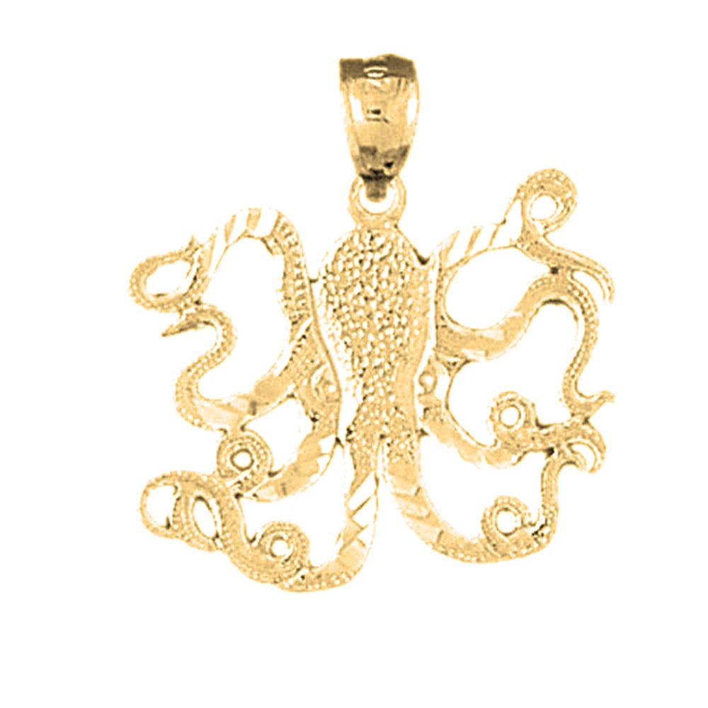 14K or 18K Gold Octopus Pendant