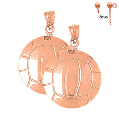 14K or 18K Gold Volleyball Earrings