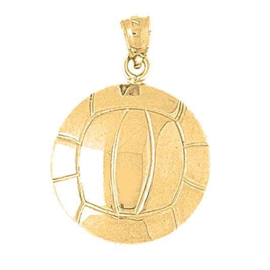 Yellow Gold-plated Silver Volleyball Pendant