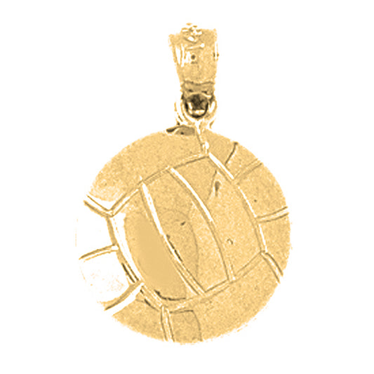 Yellow Gold-plated Silver Volleyball Pendant