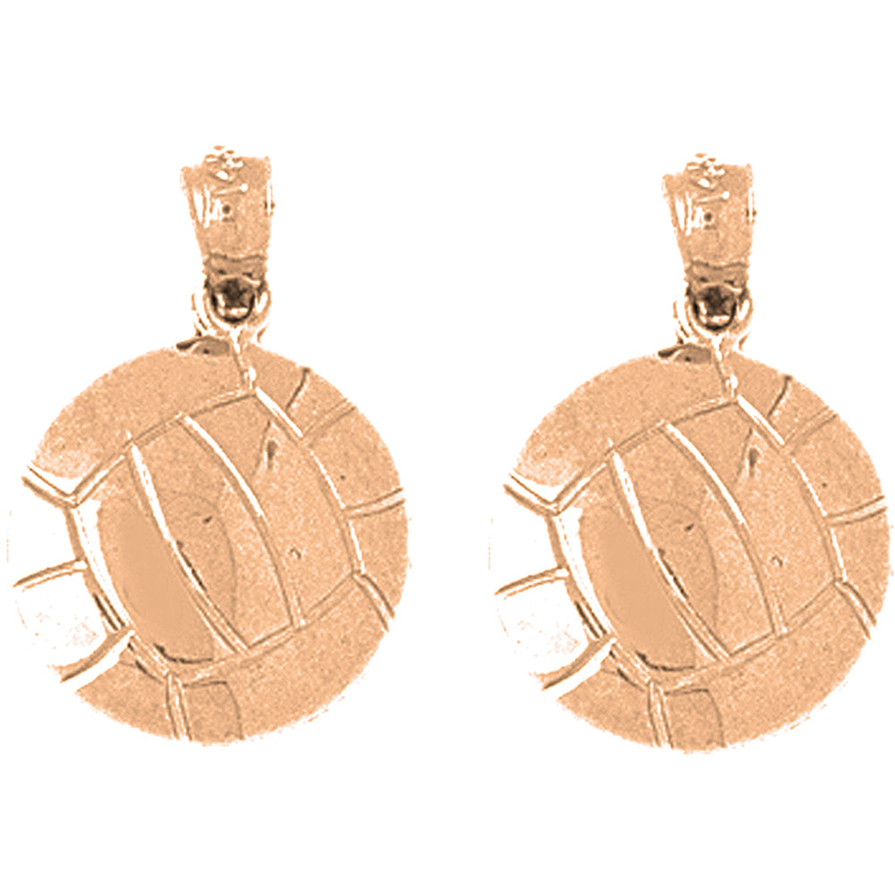14K or 18K Gold 20mm Volleyball Earrings