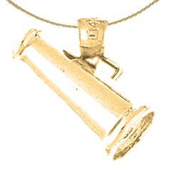 Sterling Silver 3D Megaphone Pendant (Rhodium or Yellow Gold-plated)