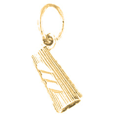 Yellow Gold-plated Silver 3D Megaphone Pendant