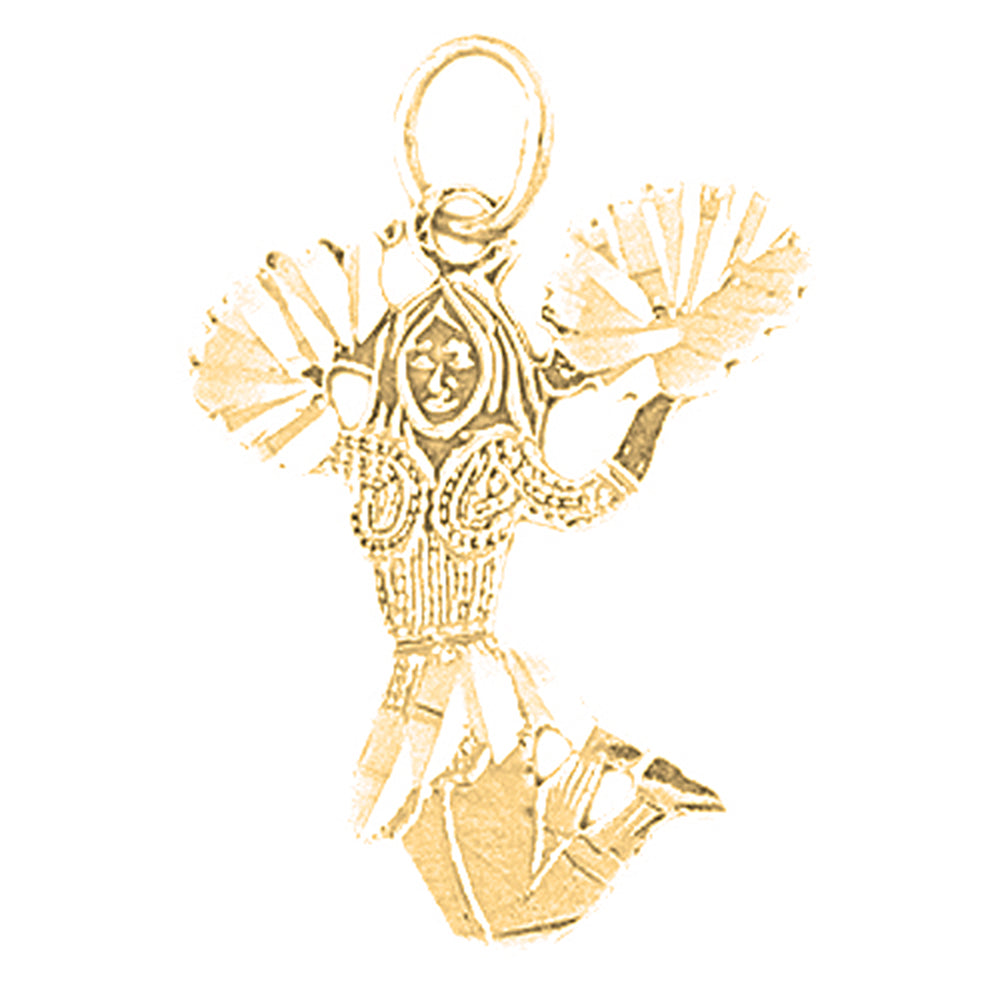 Yellow Gold-plated Silver Cheerleader Pendant