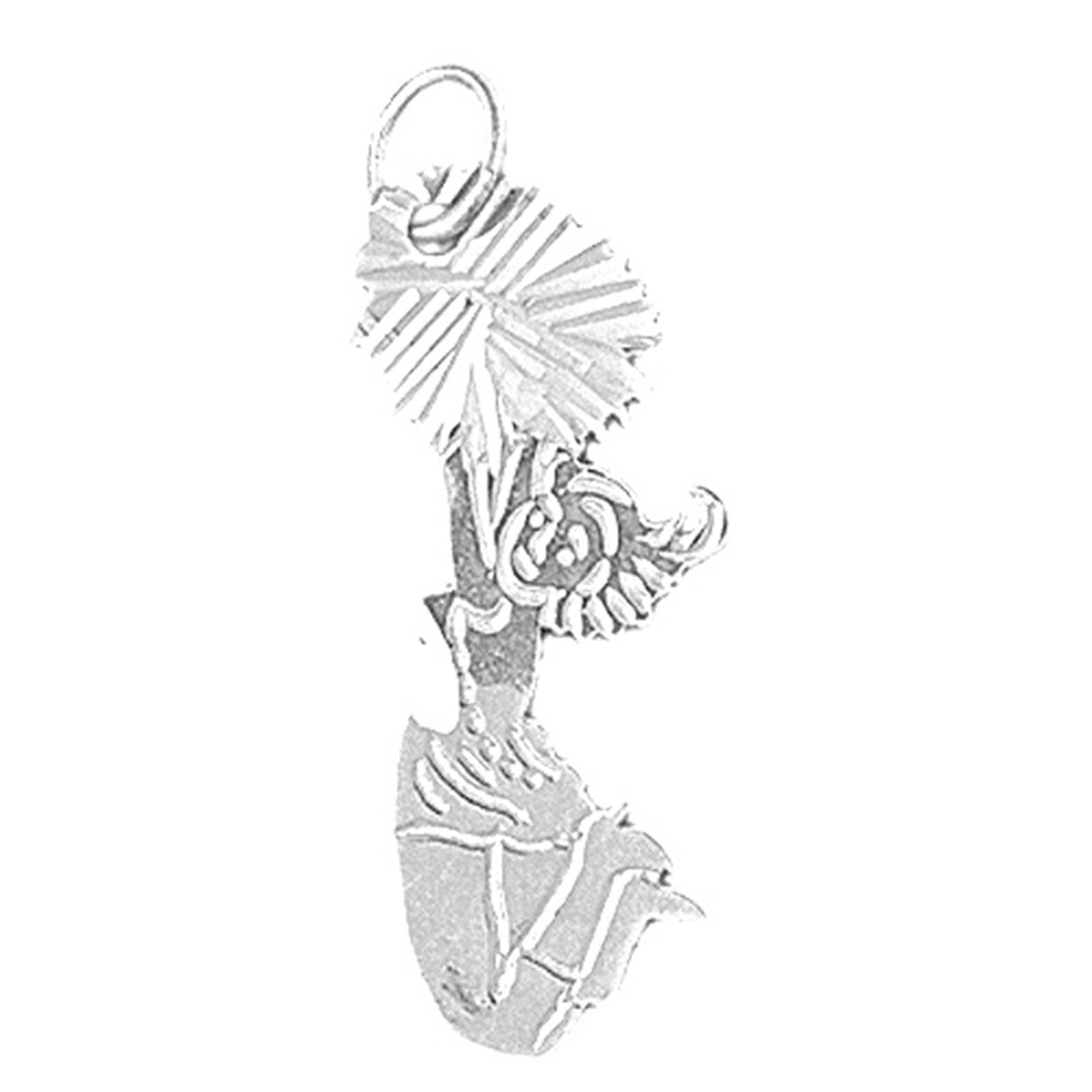 Sterling Silver Cheerleader Pendant