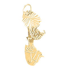 Yellow Gold-plated Silver Cheerleader Pendant