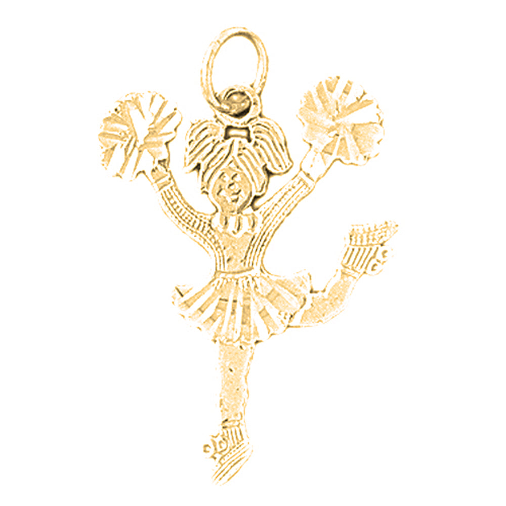 Yellow Gold-plated Silver Cheerleader Pendant