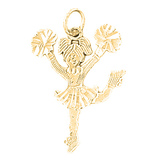 Yellow Gold-plated Silver Cheerleader Pendant