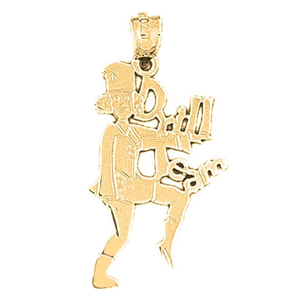 Yellow Gold-plated Silver Drill Team Pendant