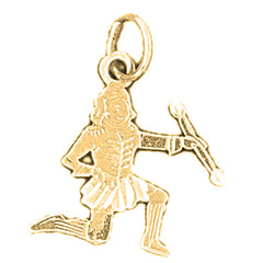 Yellow Gold-plated Silver Cheerleader Pendant