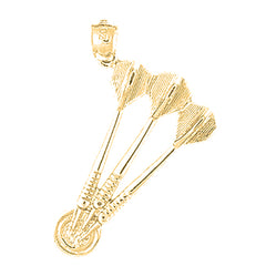 Yellow Gold-plated Silver Darts Pendant