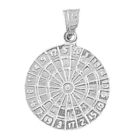 Sterling Silver Dart Board Pendant