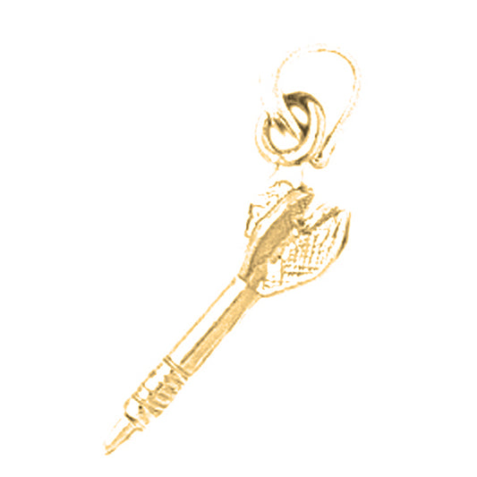 Yellow Gold-plated Silver 3D Dart Pendant