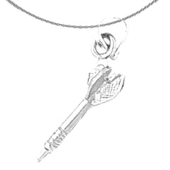 Sterling Silver 3D Dart Pendant (Rhodium or Yellow Gold-plated)