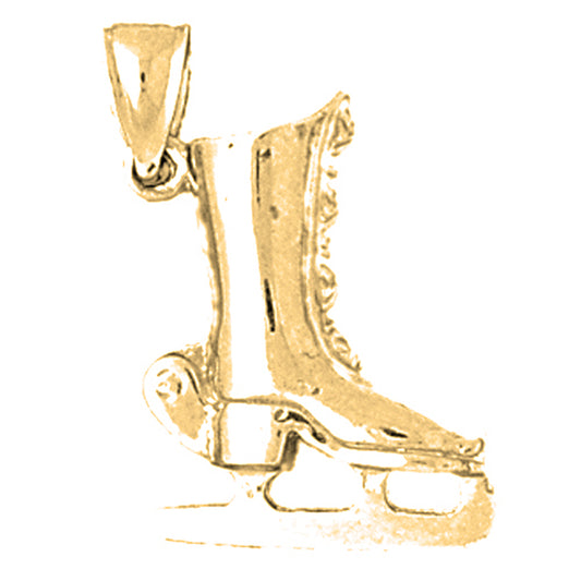 Yellow Gold-plated Silver 3mm Ice Skate Pendant