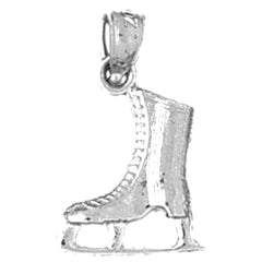 Sterling Silver 3D Ice Skate Pendant