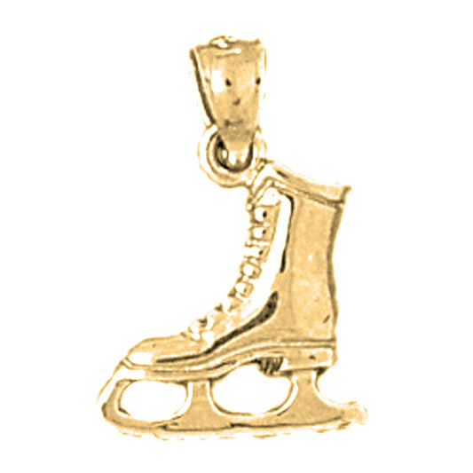 Yellow Gold-plated Silver Ice Skate Pendant