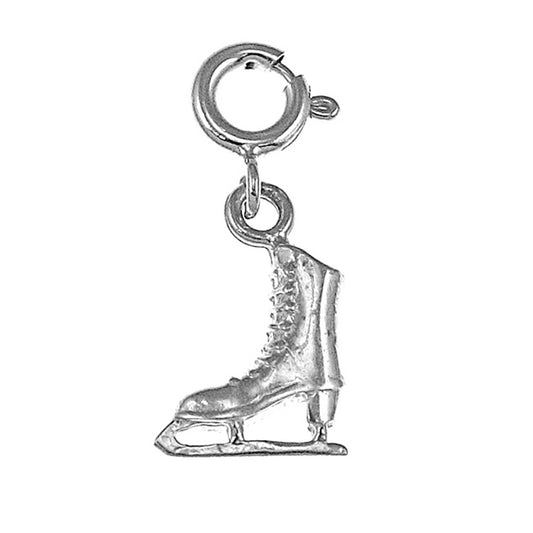 Sterling Silver 3D Ice Skate Pendant