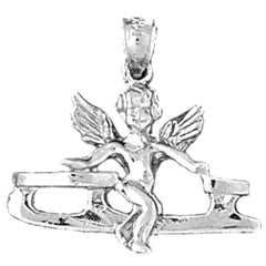 Sterling Silver Angel On Ice Skate Pendant