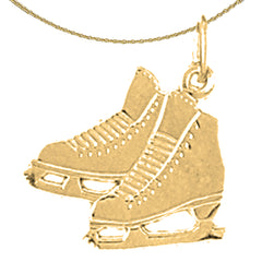 Sterling Silver Ice Skate Pendant (Rhodium or Yellow Gold-plated)
