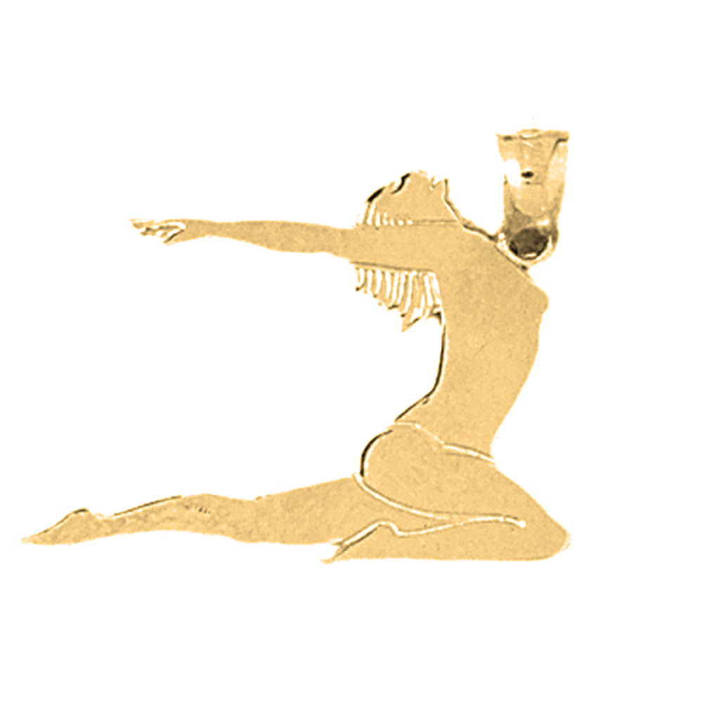 Yellow Gold-plated Silver Gymnast Pendant