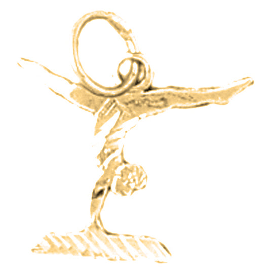 Yellow Gold-plated Silver Gymnast Pendant