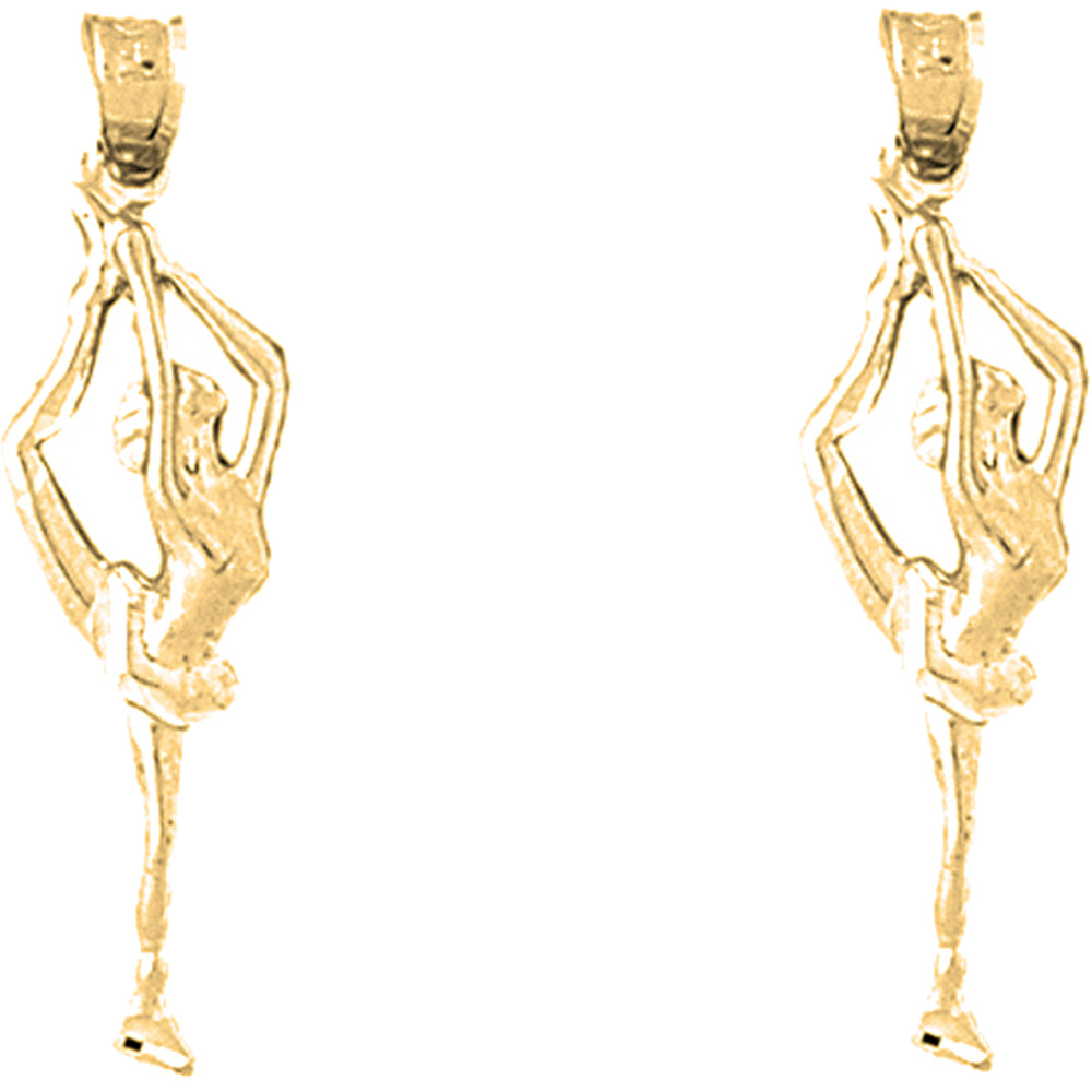 Yellow Gold-plated Silver 32mm Gymnast Earrings