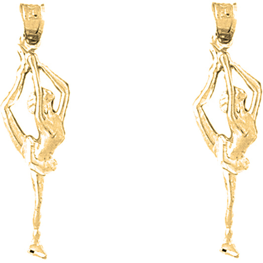 Yellow Gold-plated Silver 32mm Gymnast Earrings