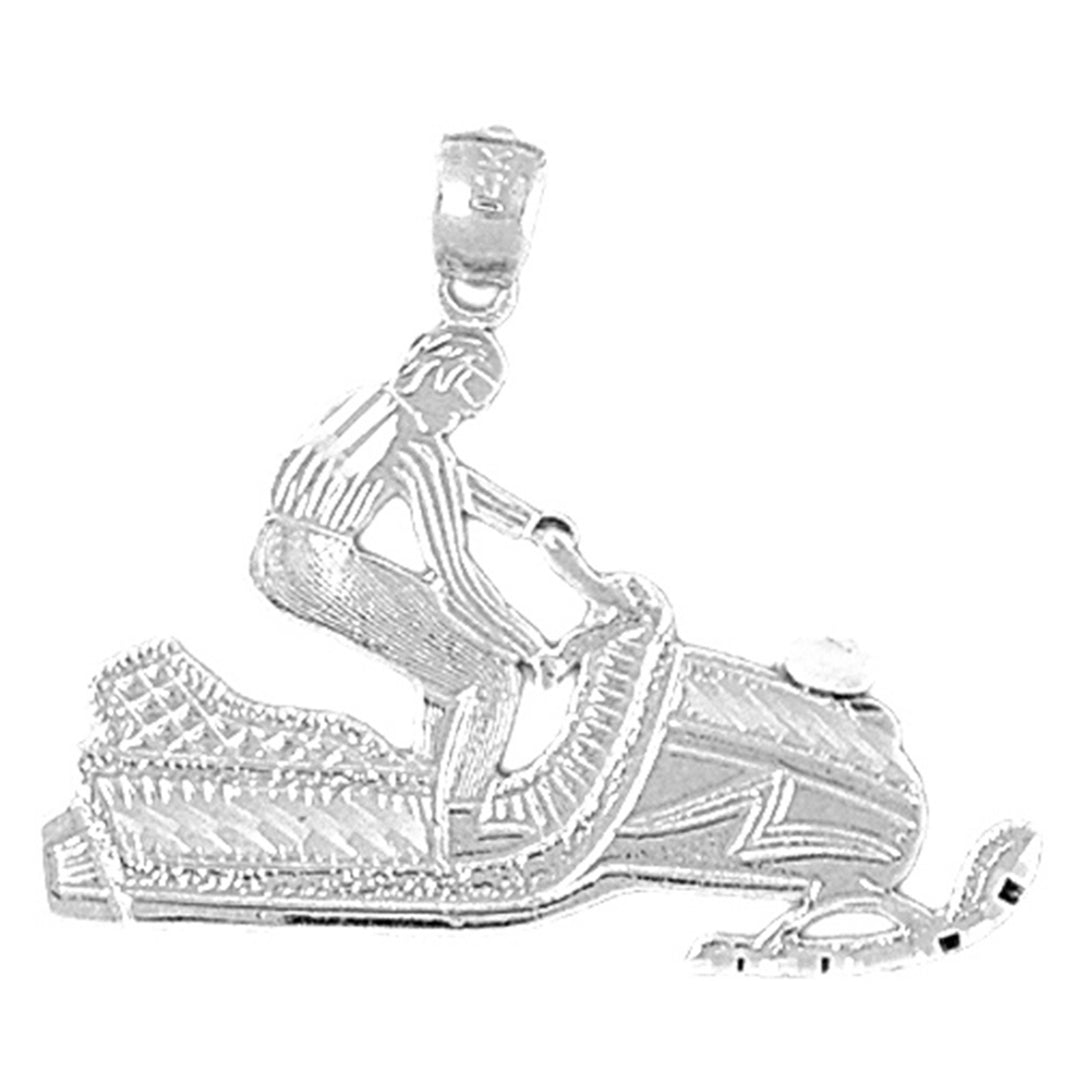 Sterling Silver Snow Mobile Pendant