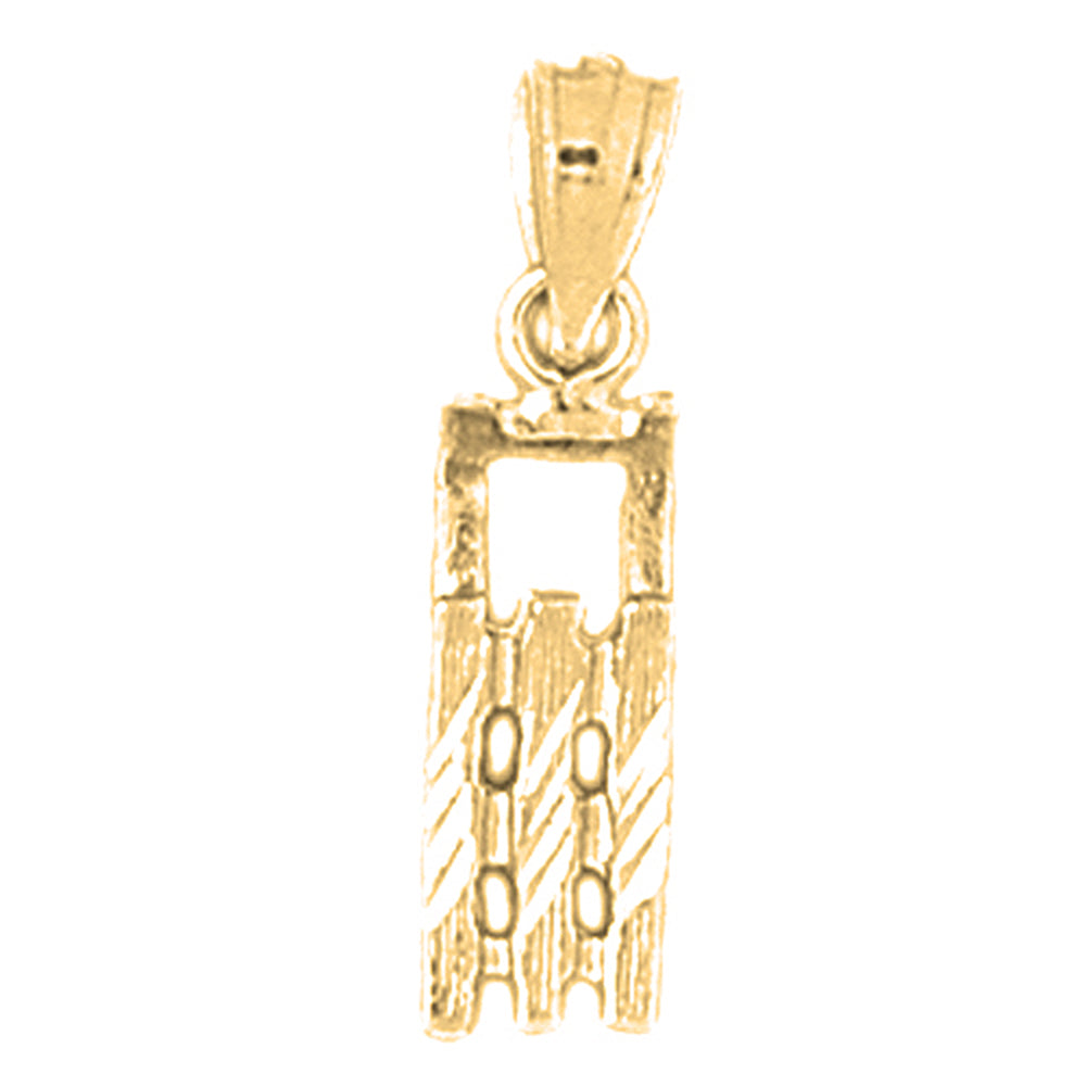 Yellow Gold-plated Silver 3D Snow Sled Pendant