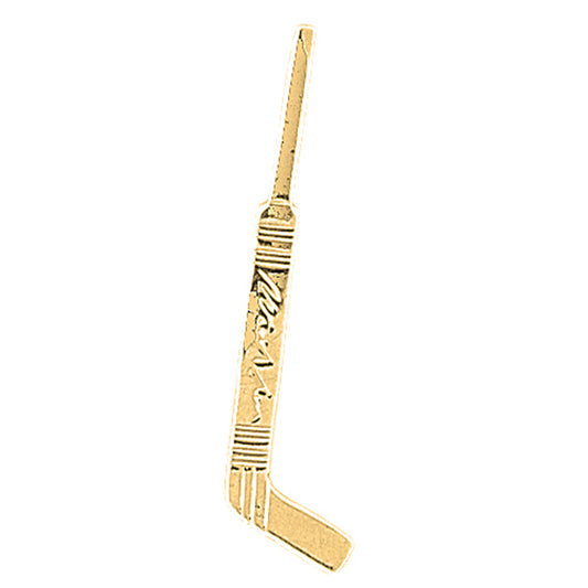 Yellow Gold-plated Silver Goalie Stick Pendant