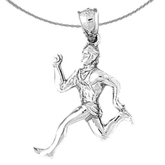 Sterling Silver Runner Pendant (Rhodium or Yellow Gold-plated)