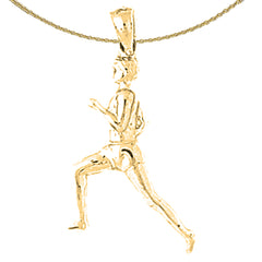 Sterling Silver Runner Pendant (Rhodium or Yellow Gold-plated)