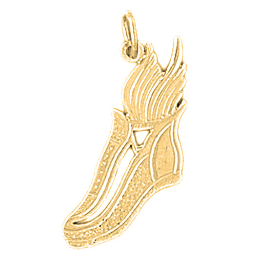 Yellow Gold-plated Silver Tennis Shoes Pendant