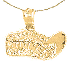 Sterling Silver Tennis Shoes Pendant (Rhodium or Yellow Gold-plated)