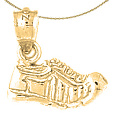 Sterling Silver Tennis Shoes Pendant (Rhodium or Yellow Gold-plated)