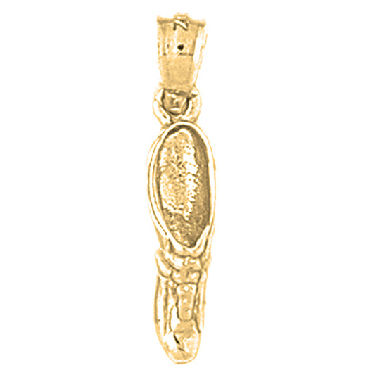 Yellow Gold-plated Silver 3D Tennis Shoes Pendant