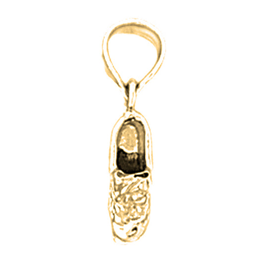 Yellow Gold-plated Silver 3D Tennis Shoes Pendant