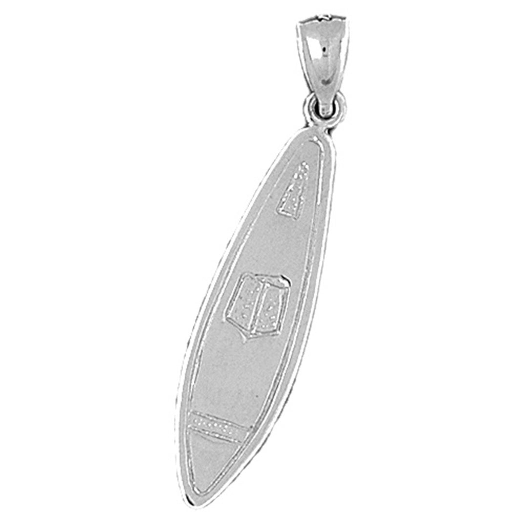 Sterling Silver 3D Surf Board Pendant