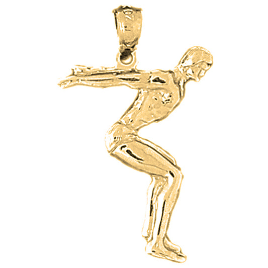 Yellow Gold-plated Silver Diving Pendant