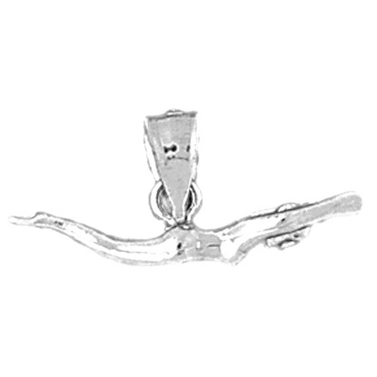 Sterling Silver 3D Swimmer Pendant