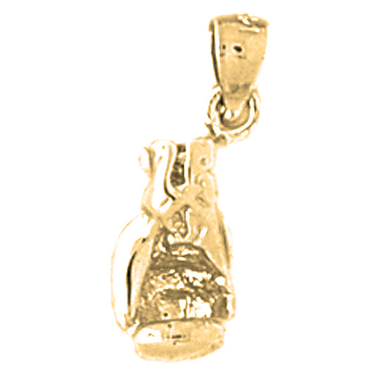Yellow Gold-plated Silver 3D Boxing Gloves Pendant