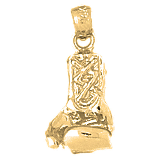 Yellow Gold-plated Silver Boxing Gloves Pendant
