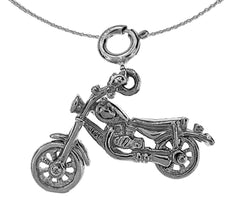 Colgante de motocicleta 3D de plata de ley (chapado en rodio o oro amarillo)